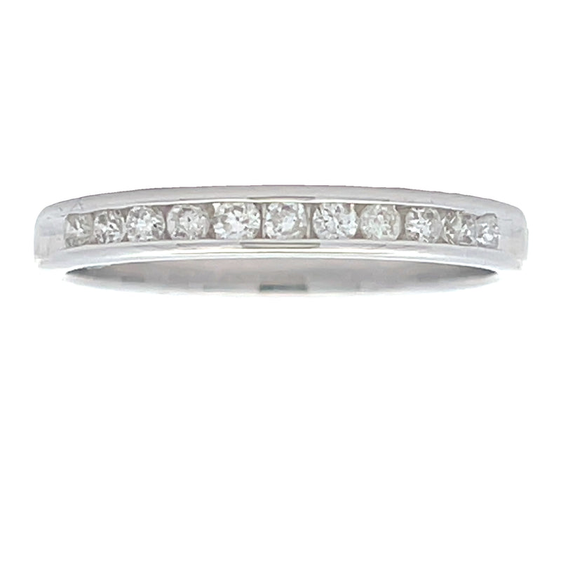 Genuine .26ct Diamond Wedding Band Ring 10KT White Gold