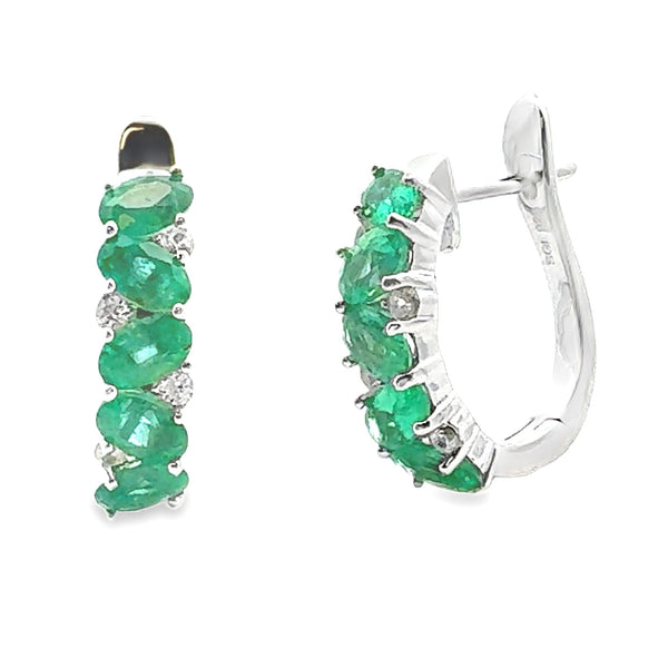 4.21ct Emerald Zircon Dangle Earrings Sterling Silver