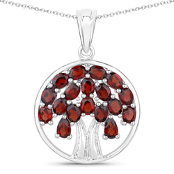 3.70 Carat Genuine Garnet .925 Sterling Silver Pendant