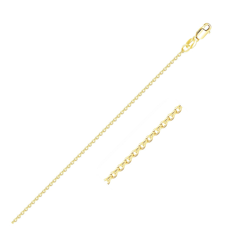 10k Yellow Gold Diamond Cut Cable Link Chain (1.10 mm)