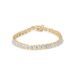 10K Yellow Gold 2.00 Cttw Round-Cut Diamond Link 7.5" Bracelet (J-K Color, I2-I3 Clarity)