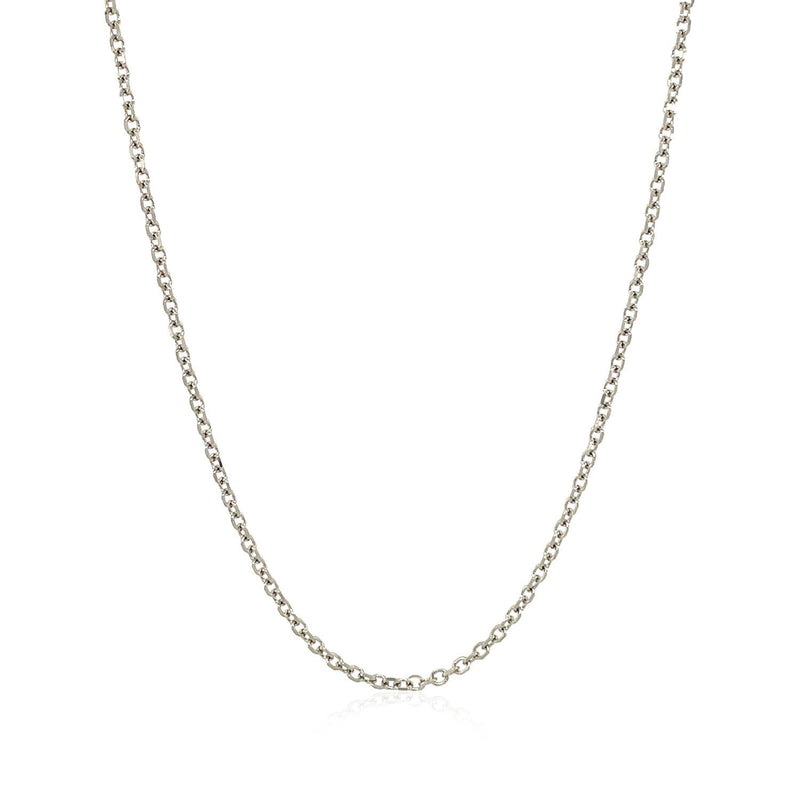 18k White Gold Diamond Cut Cable Link Chain (1.40 mm)