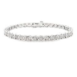 Natural .25ct Diamond Tennis Bracelet Sterling Silver
