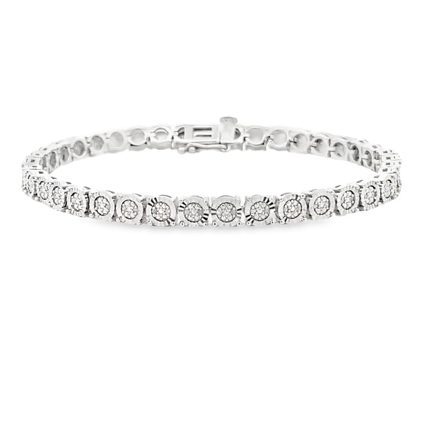 Natural .25ct Diamond Tennis Bracelet Sterling Silver