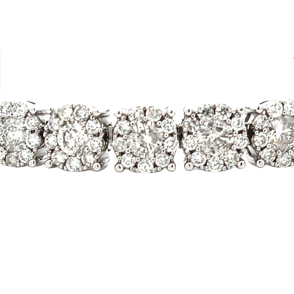 Genuine 10.00ct Diamond Tennis Bracelet 14KT White Gold