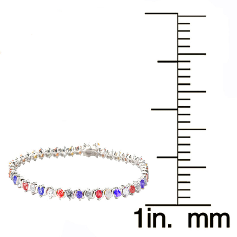 Silvertone Cubic Zirconia Tennis Bracelet