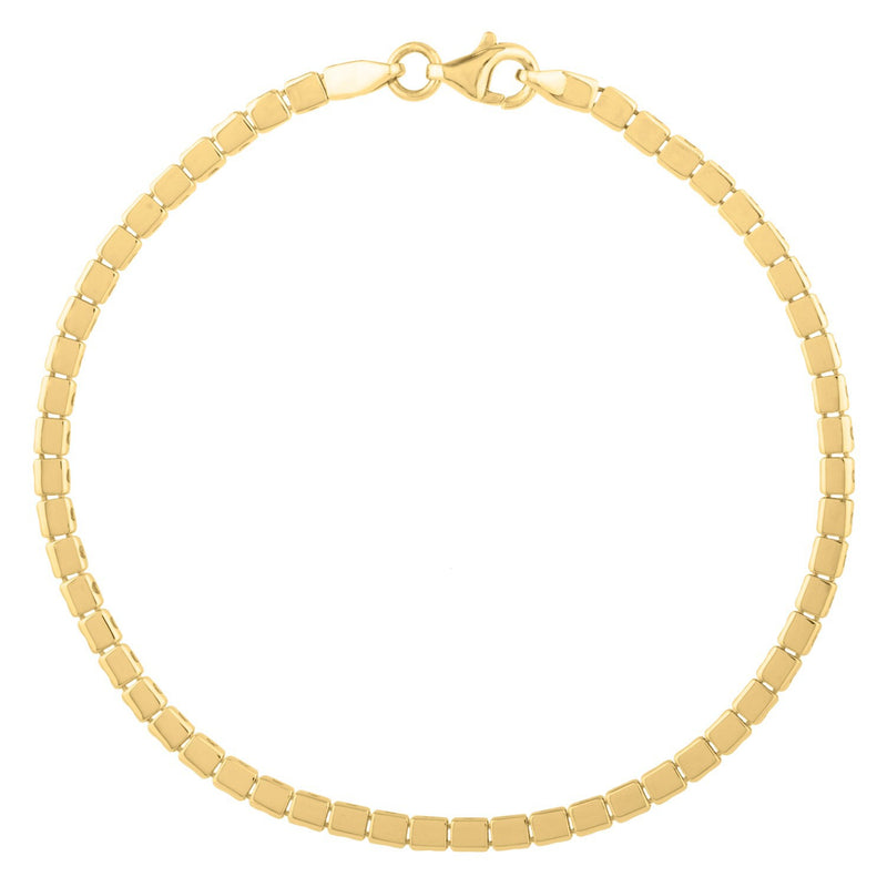 14k Yellow Gold 7 inch Mini Cube Bracelet (2.60 mm)