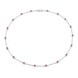 2.34 Carat Genuine Ruby .925 Sterling Silver Necklace