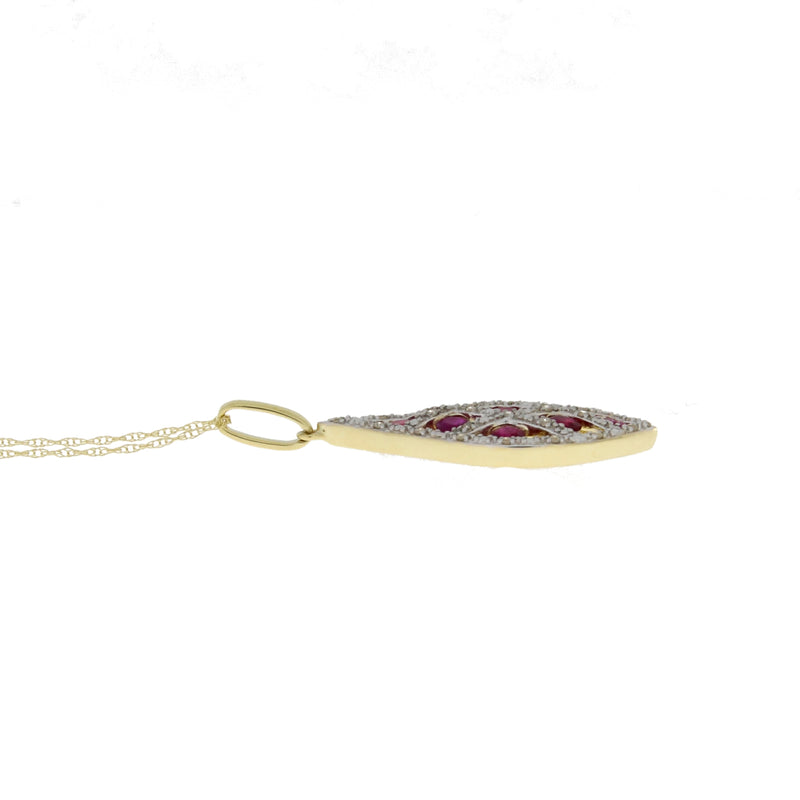 .58ct Ruby Diamond Fashion Pendants 14KT Yellow Gold