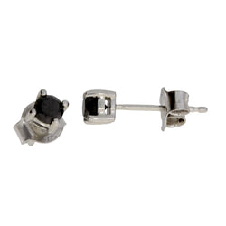 .50ct Black Diamond Stud Earrings Sterling Silver