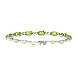 Genuine Peridot Tennis Bracelet Sterling Silver