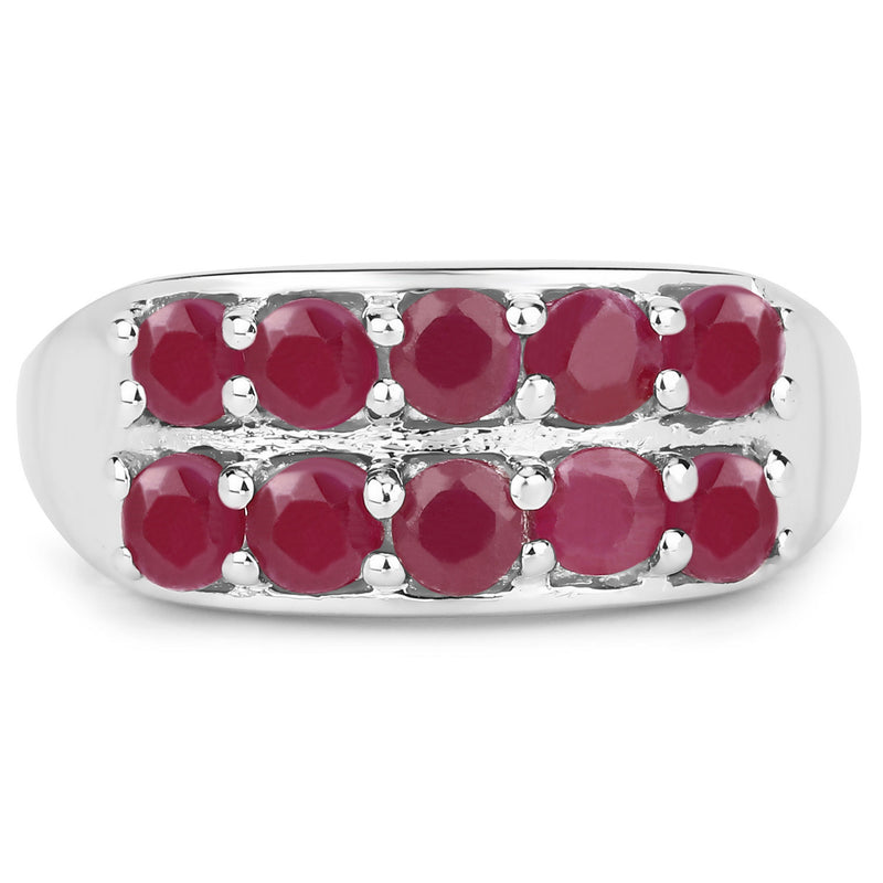 1.30 Carat Genuine Ruby .925 Sterling Silver Ring