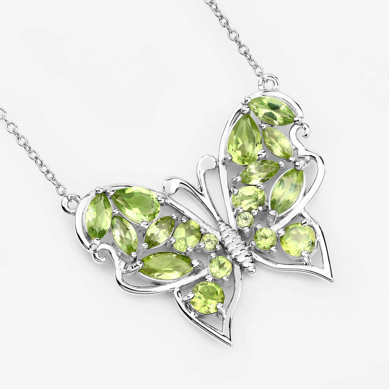 3.69 Carat Genuine Peridot .925 Sterling Silver Necklace