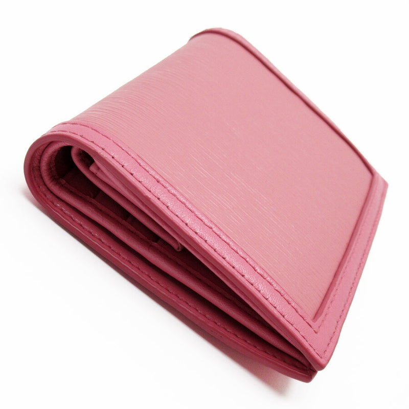 Prada PRADA Bi-Fold Wallet Pink Gold Leather Ladies