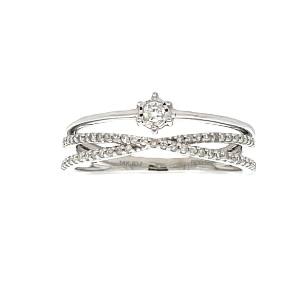 Natural .19ct Diamond Ring 14KT White Gold