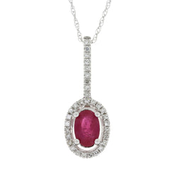 .43ct Ruby Diamond Fashion Pendants 14KT White Gold