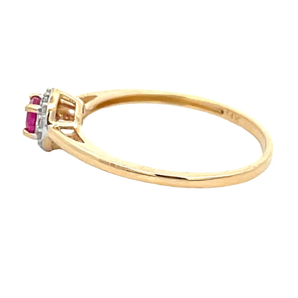 Natural .25ct Ruby Diamond Ring 14KT White Gold