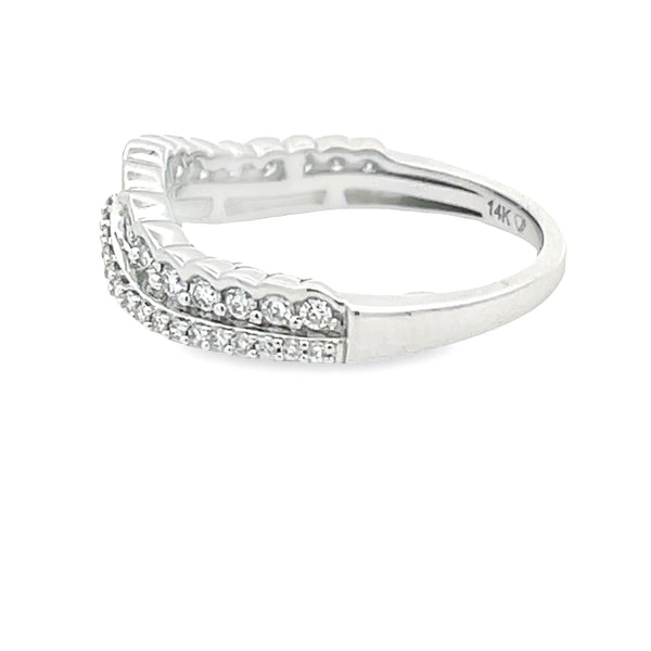 Genuine .50ct Diamond Wedding Band Ring 14KT White Gold