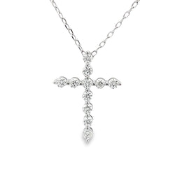 Moissanite Cross Religious Pendant Sterling Silver