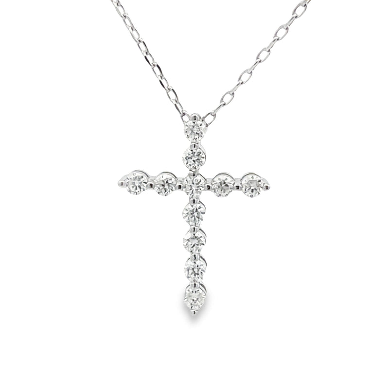 Moissanite Cross Religious Pendant Sterling Silver