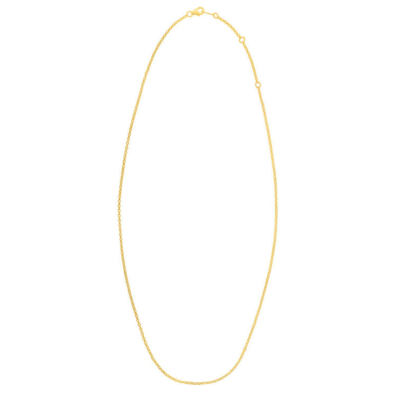 Double Extendable Cable Chain in 14k Yellow Gold (1.40 mm)