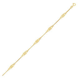 14k Yellow Gold Infinity Ankle Bracelet