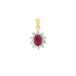 1.35ct Ruby Diamond Fashion Pendants 14KT Yellow Gold