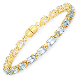 10.20 Carat Genuine Blue Topaz .925 Sterling Silver Bracelet