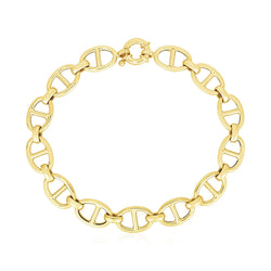 14k Yellow Gold High Polish Mariner Link Bracelet (8.8mm)