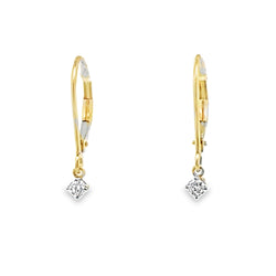 Natural .10ct Diamond Earrings 14KT Yellow Gold