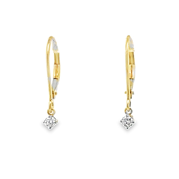 Natural .10ct Diamond Earrings 14KT Yellow Gold