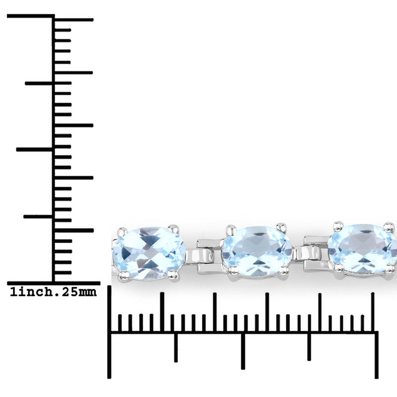 7.60 Carat Genuine Blue Topaz .925 Sterling Silver Bracelet