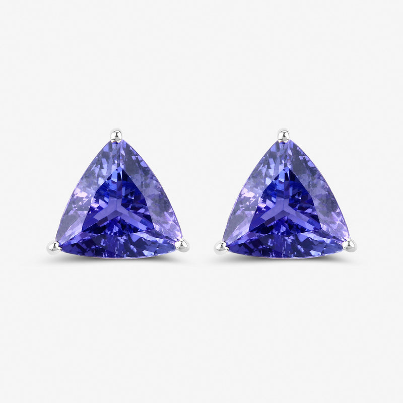 4.24 Carat Genuine Tanzanite 14K White Gold Earrings