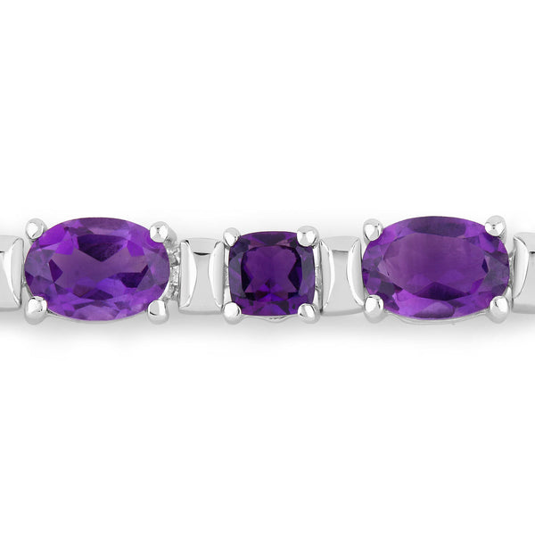 12.68 Carat Genuine Amethyst .925 Sterling Silver Bracelet