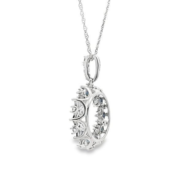 .73ct Sapphire Diamond Fashion Pendants 14KT White Gold