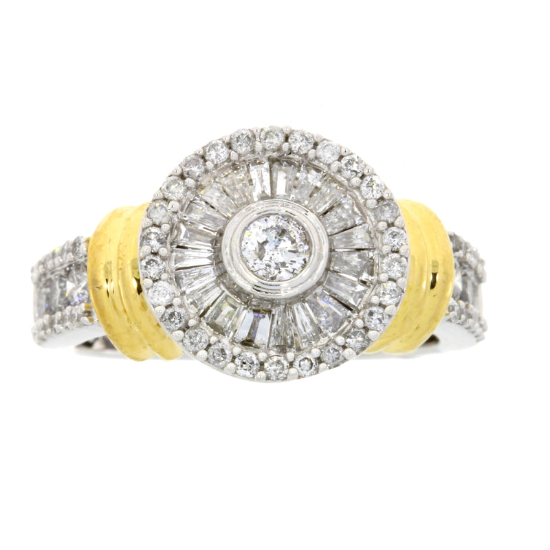 Genuine 1.00ct Diamond Ring 10KT 2 Tone Gold