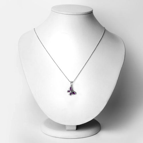 0.60 Carat Genuine Amethyst .925 Sterling Silver Pendant