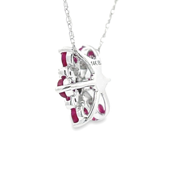 .28ct Ruby Diamond Fashion Pendants 14KT White Gold