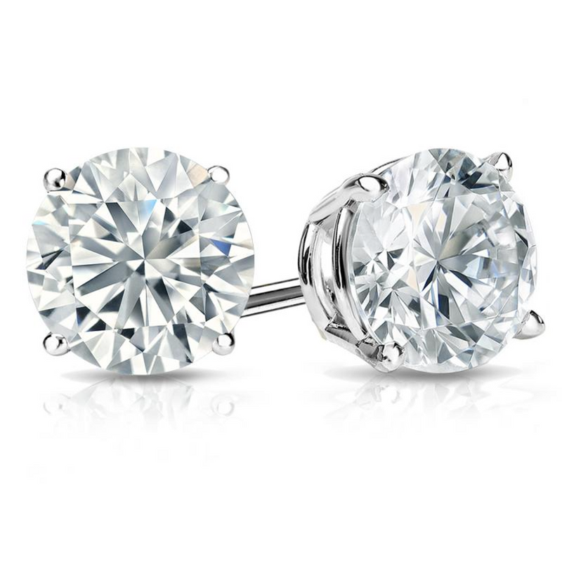 6Ct Diamond Earrings 14K White Gold Lab Grown Stud Earrings Birthday Gift for Her