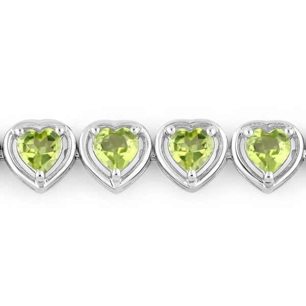 9.24 Carat Genuine Peridot .925 Sterling Silver Bracelet