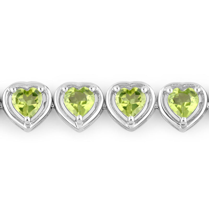 9.24 Carat Genuine Peridot .925 Sterling Silver Bracelet