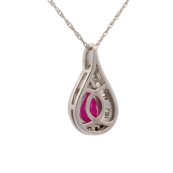 .82ct Ruby Diamond Fashion Pendants 14KT White Gold