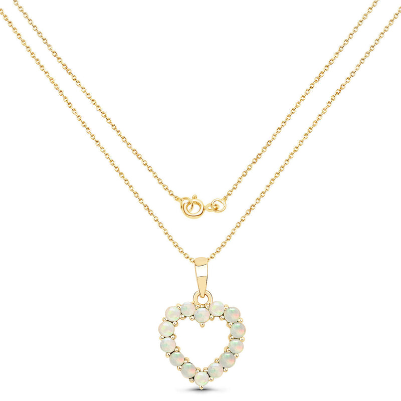 0.42 Carat Genuine Ethiopian Opal 10K Yellow Gold Pendant