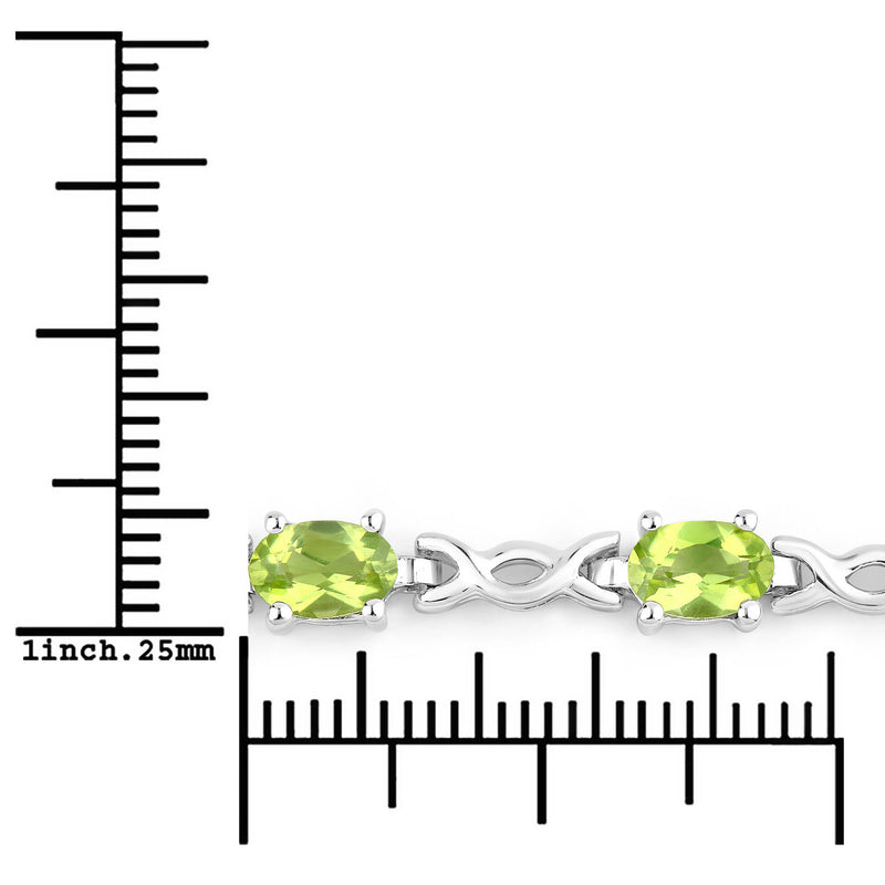 2.05 Carat Genuine Peridot .925 Sterling Silver Bracelet