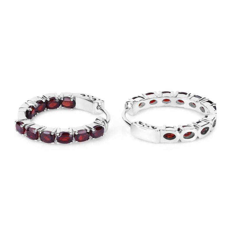 4.00 Carat Genuine Garnet .925 Sterling Silver Earrings