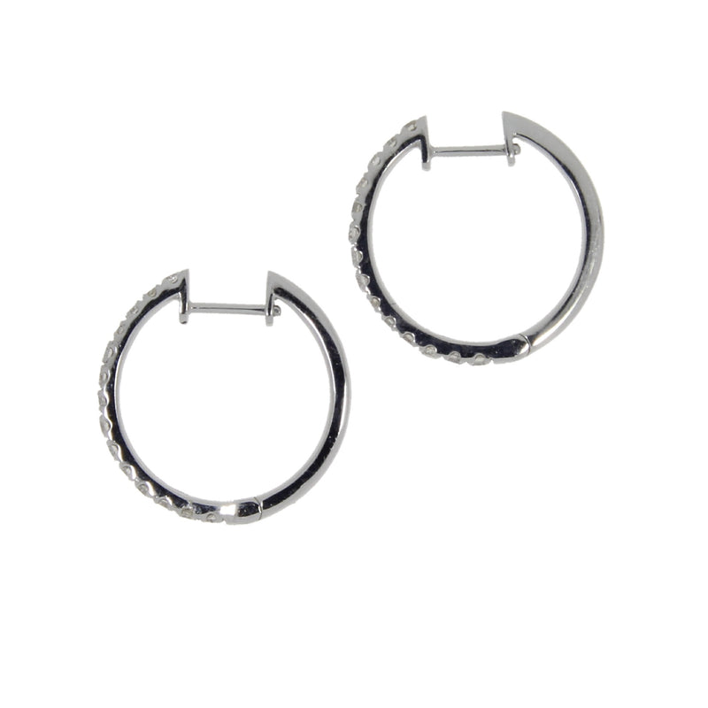 Genuine .51ct Diamond Hoop Earrings 14KT White Gold