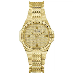 Guess Women's Rebellious Gold Tone Analog