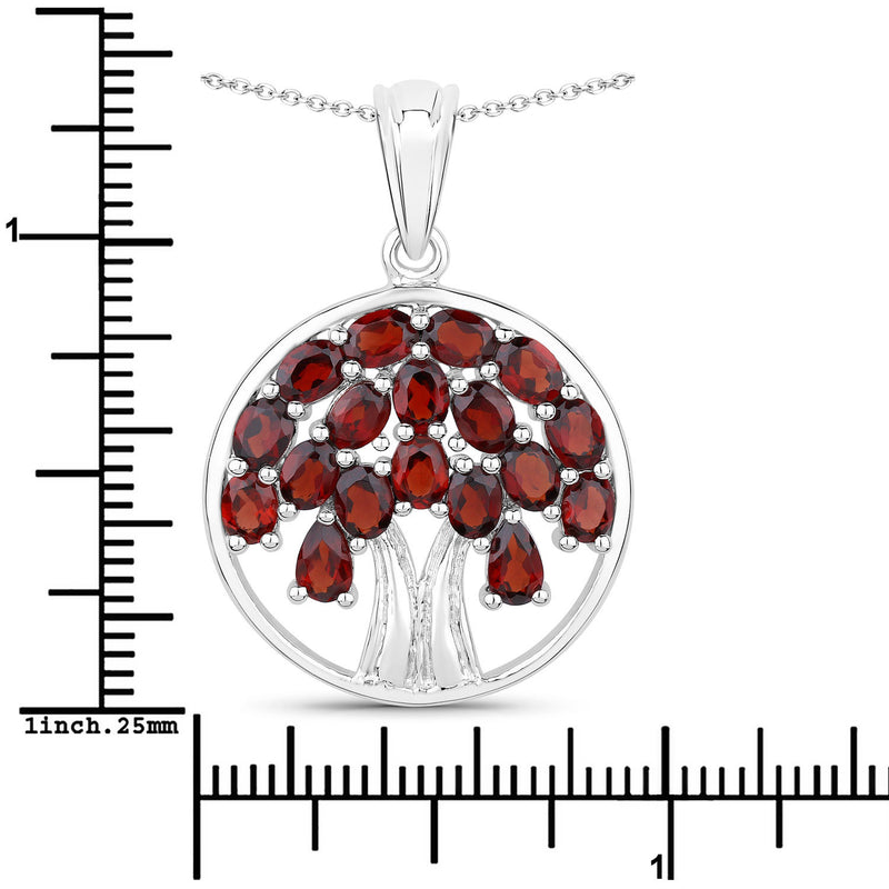 3.70 Carat Genuine Garnet .925 Sterling Silver Pendant