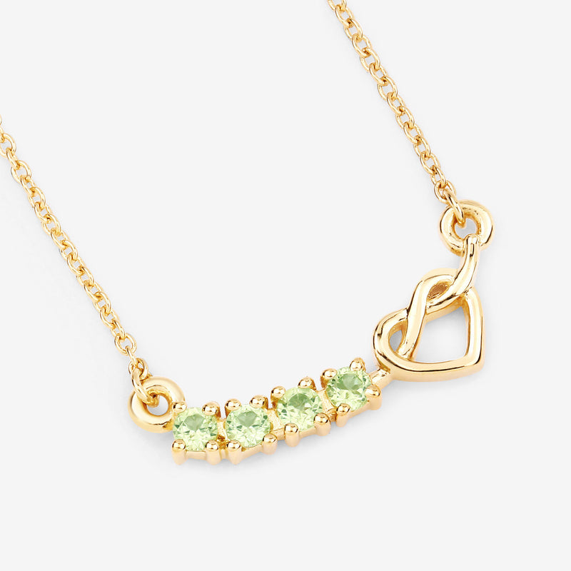 0.28 Carat Genuine Peridot .925 Sterling Silver Necklace