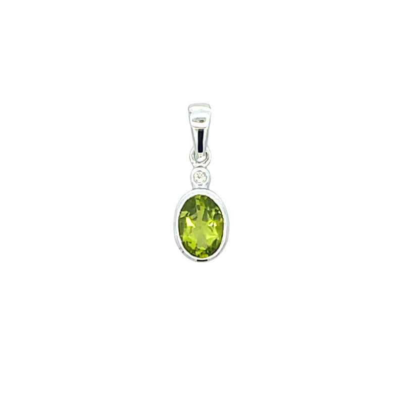 .50ct Peridot Diamond Fashion Pendants 10KT White Gold